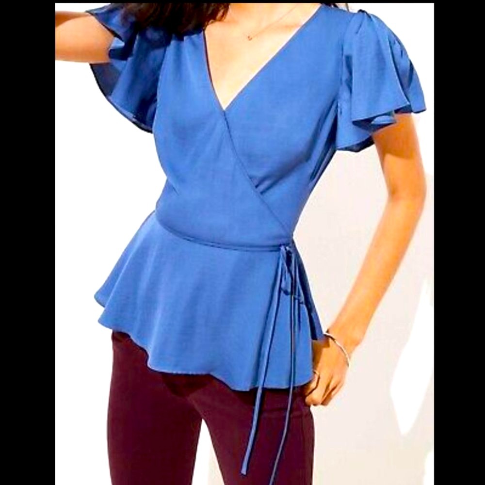 Romantic Satin Wrap Shirt